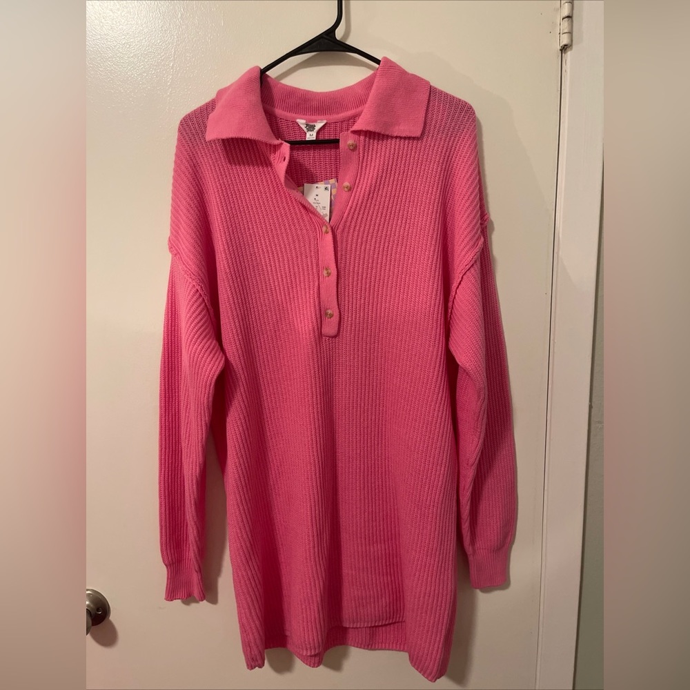 Ascot Hart Pink Oversized Knit Sweater or Coverup